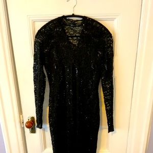 Sparkling Black Lace Cocktail Dress